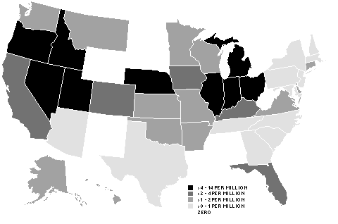 [Surname Household Density by U.S. State]
