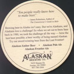 Alaskan Brewery Coaster - Back