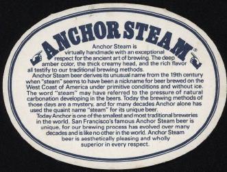 Anchor Brewing Co. Coaster - Back