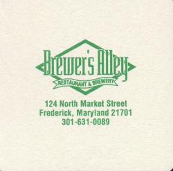 Brewer's Alley Restaurant and Brewery Coaster - Back