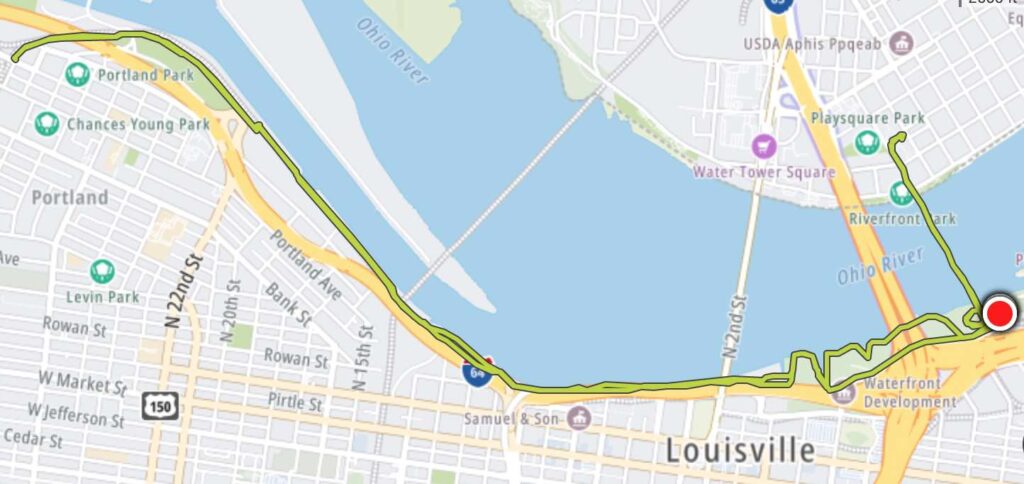A run along the Louisville riverfront.