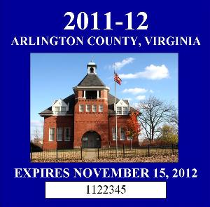 Arlington County 2011-12 Tax Decal.