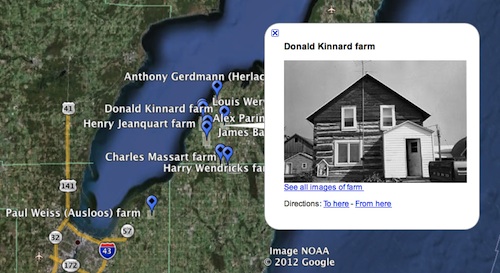 Farmers from Belgium in Door County. Screen print from University of Wisconsin Digital Collections.