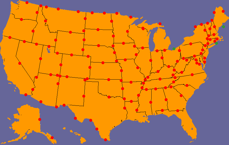 Possible Border Crossings between U.S. States