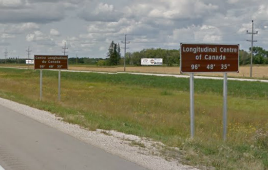 Longitudinal Centre of Canada. Google Street View screen capture; April 2012.