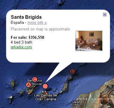 Moving to the Canary Islands. Google Maps image from November 2006.
