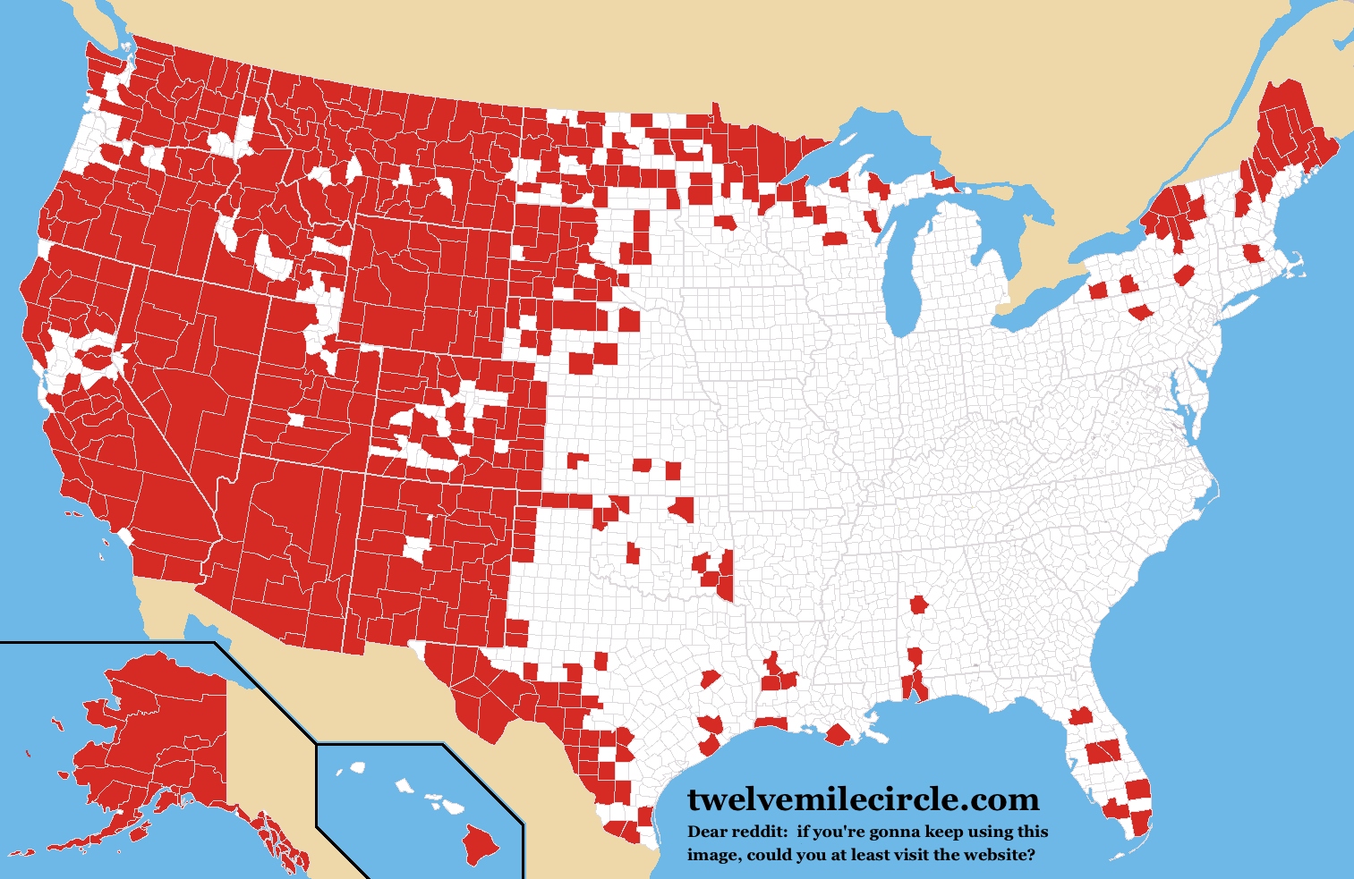 U.S. Counties Larger Than Rhode Island