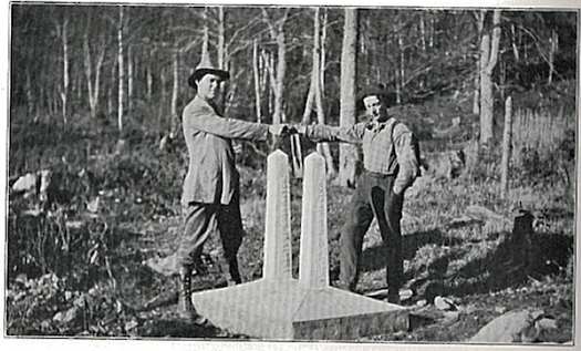 Meeting at the Double Monument on Canada USA Border