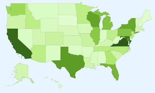 I Got a Visitor from Every State -- Google Analytics screen shot.