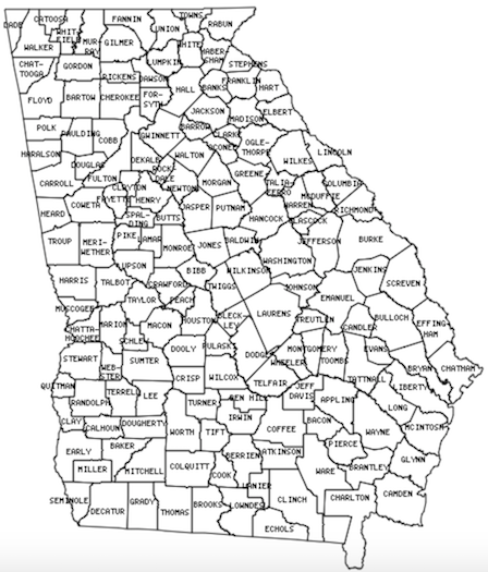 Georgia Counties. Map via mob-rule.com/home