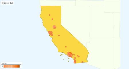 Google Analytics California Map screen print
