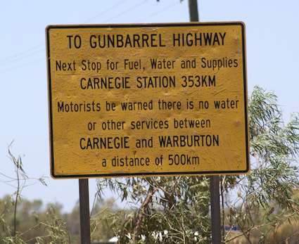 Gunbarrel Highway Distances. Copyright image used with permission.