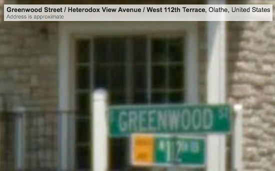Heterodox View in Kansas via Google Street View, May 2012