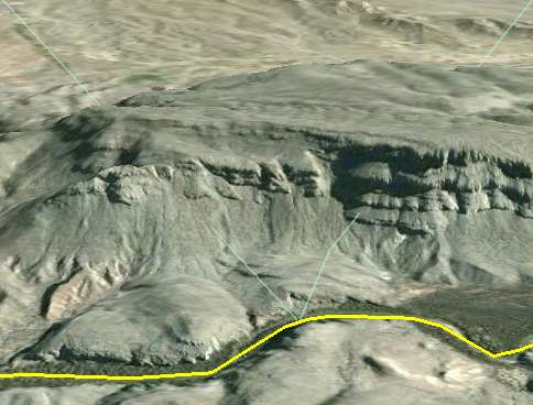 Mexican border detail via Google Earth screen grab