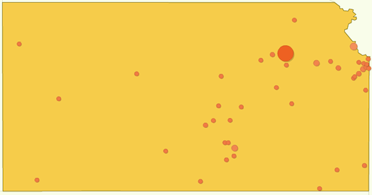 Internet Visitors from Kansas. Screen print from Google Analytics for howderfamily.com