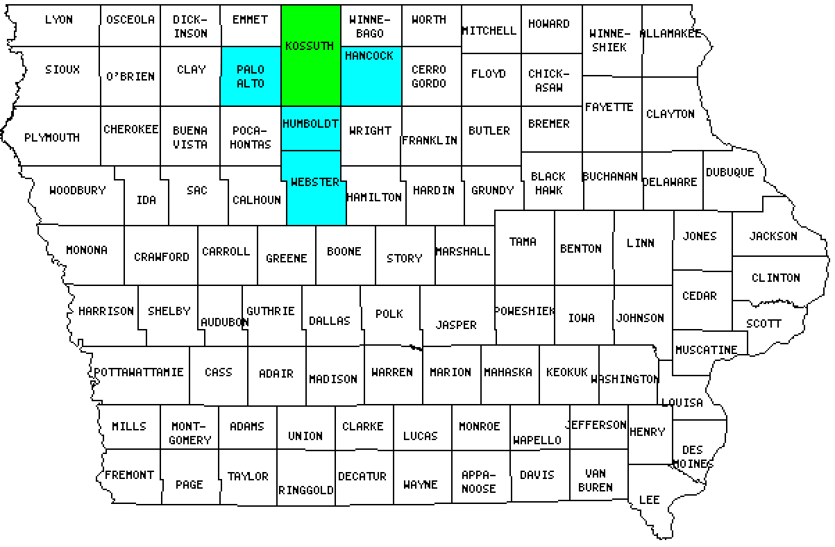 Kossuth County in Iowa