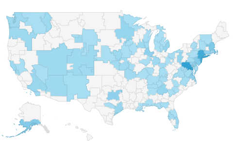 Metro Area Web Traffic for howderfamily.com; image via Google Analytics