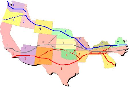 West-East Corridors. Map by howderfamily.com; (CC BY-NC-SA 2.0)