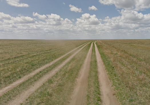 Dirt Tracks through Mongolia. Image via Google Street View; June 2015.