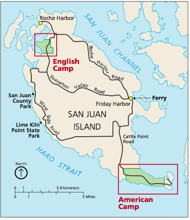 American and English Camps. National Park Service map in the Public Domain