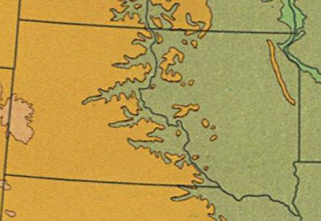 Elevation Gradients in South Dakota. U.S. Geologic Survey Topographic Relief Map. Public Domainl