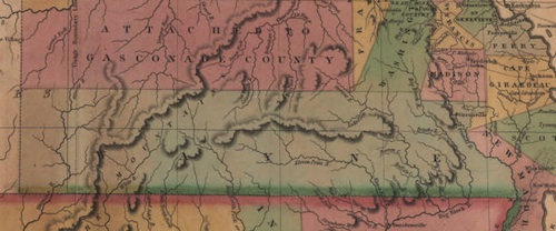 State of Wayne in Missouri. From the 1826 Anthony Finley Map of Missouri via the David Rumsey Map Collection; in the Public Domain