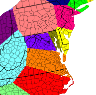 States Based on Closest State Capital with DC