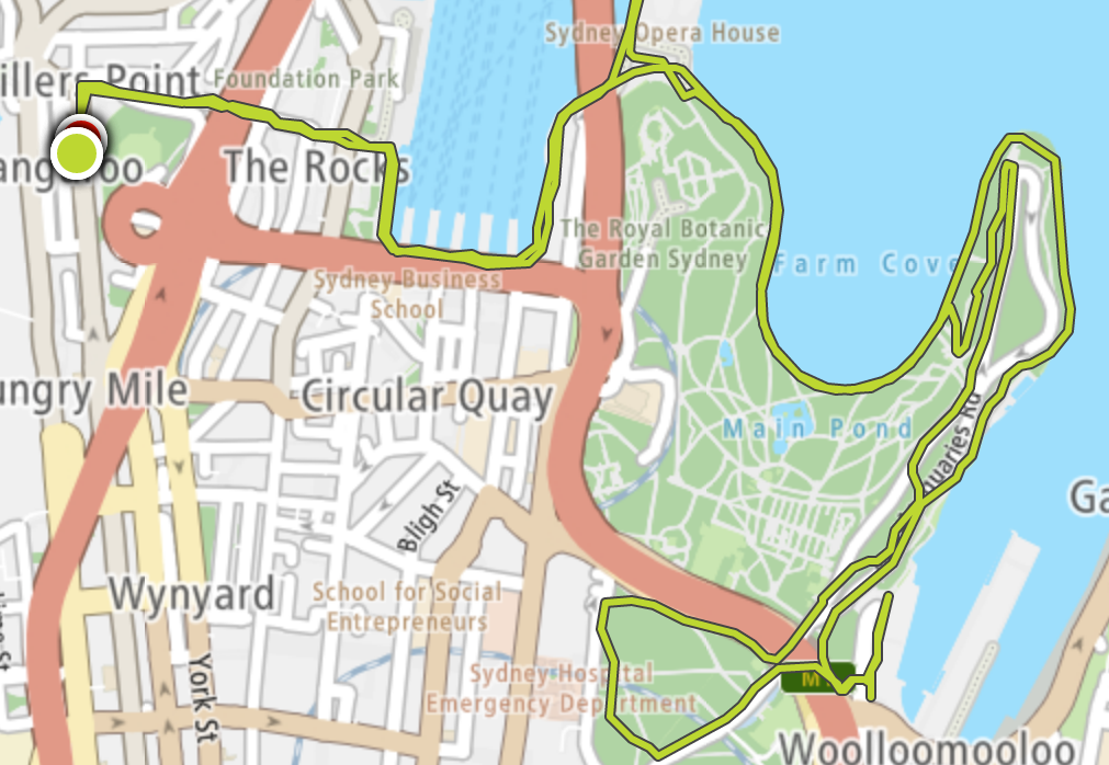 My running route at the harbour in Sydney, Australia