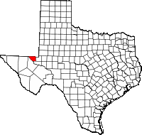 Map of Texas highlighting Loving County. David Benbennick, Public domain, via Wikimedia Commons