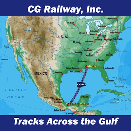 Central Gulf Railway route across the Gulf of Mexico