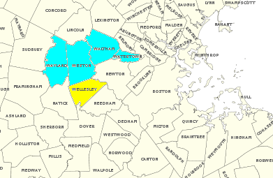 Sequential Towns Starting With the Letter W. Customization of a map via Wikimedia Commons