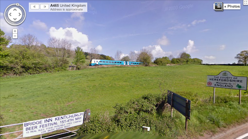 Arriva Welsh Marches Line via Google Street View screen grab; May 2009