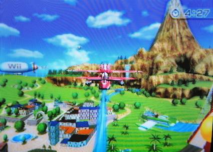 wii Sports Resort - Air Sports - Island Flyover. Screen shot; fair use of copyright image