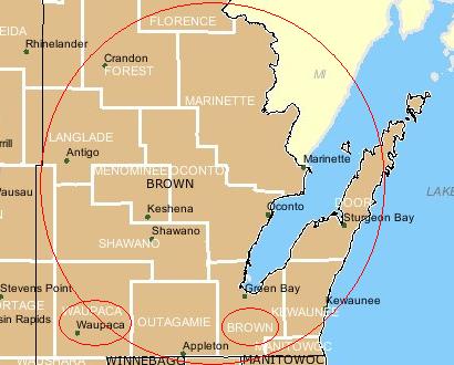 Brown County Wisconsin in 1848