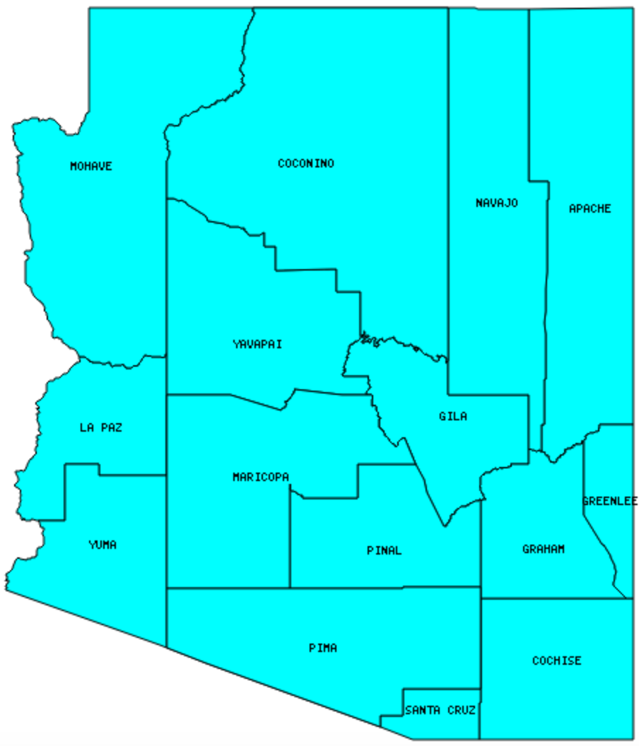 Arizona Counties Visited