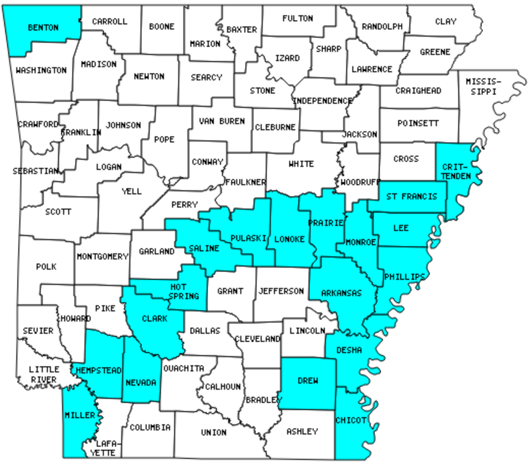 Arkansas Counties Visited