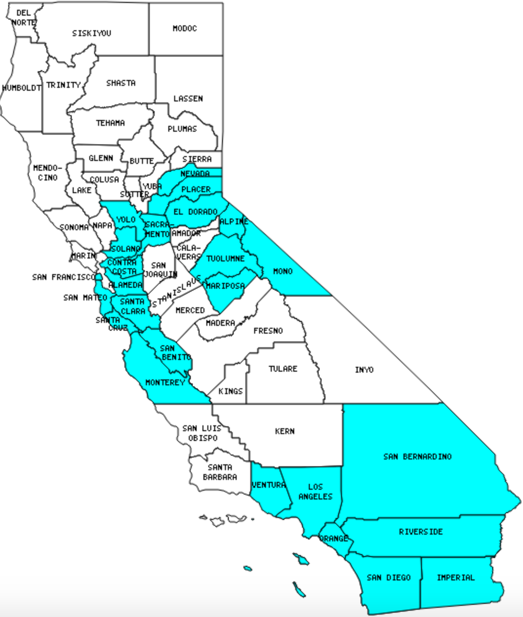 California Counties Visited