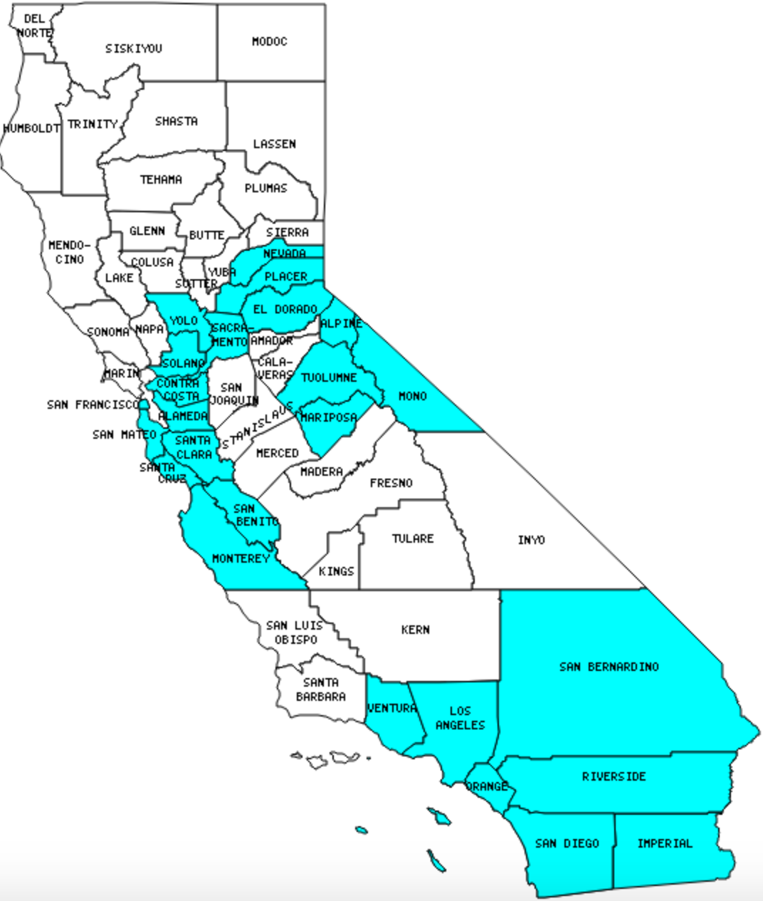 California Counties Visited With Map Highpoint Capitol And Facts