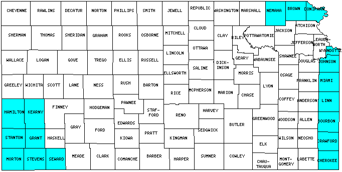 Kansas Counties Visitied