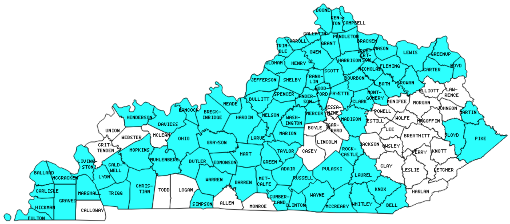 Kentucky Counties Visited (with map, highpoint, capitol and facts)