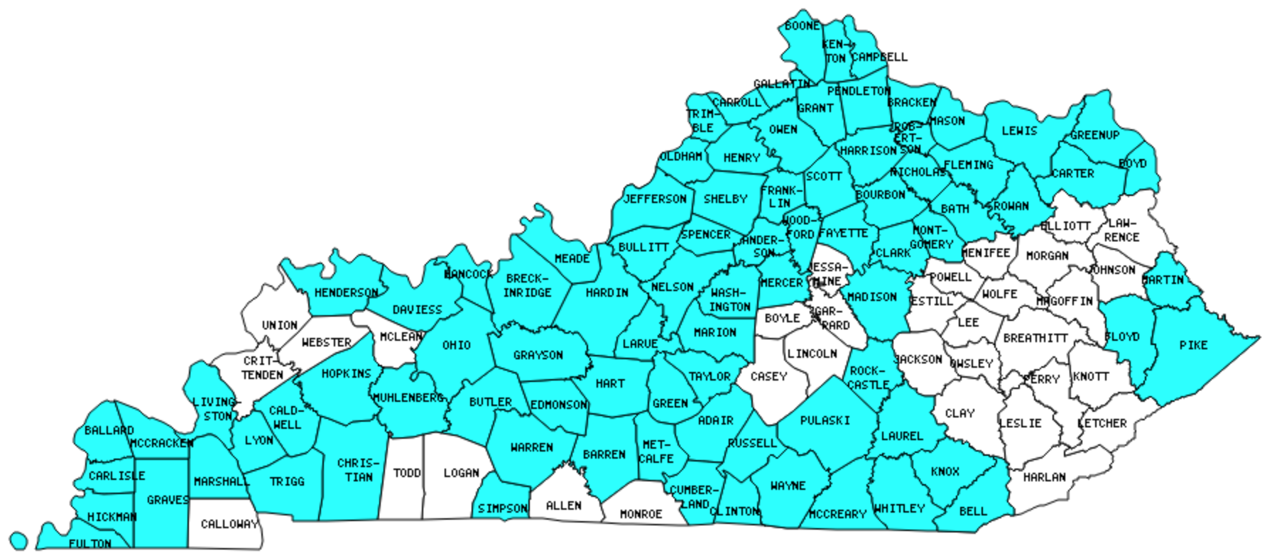 ky map with counties Counties In Kentucky That I Have Visited Twelve Mile Circle ky map with counties