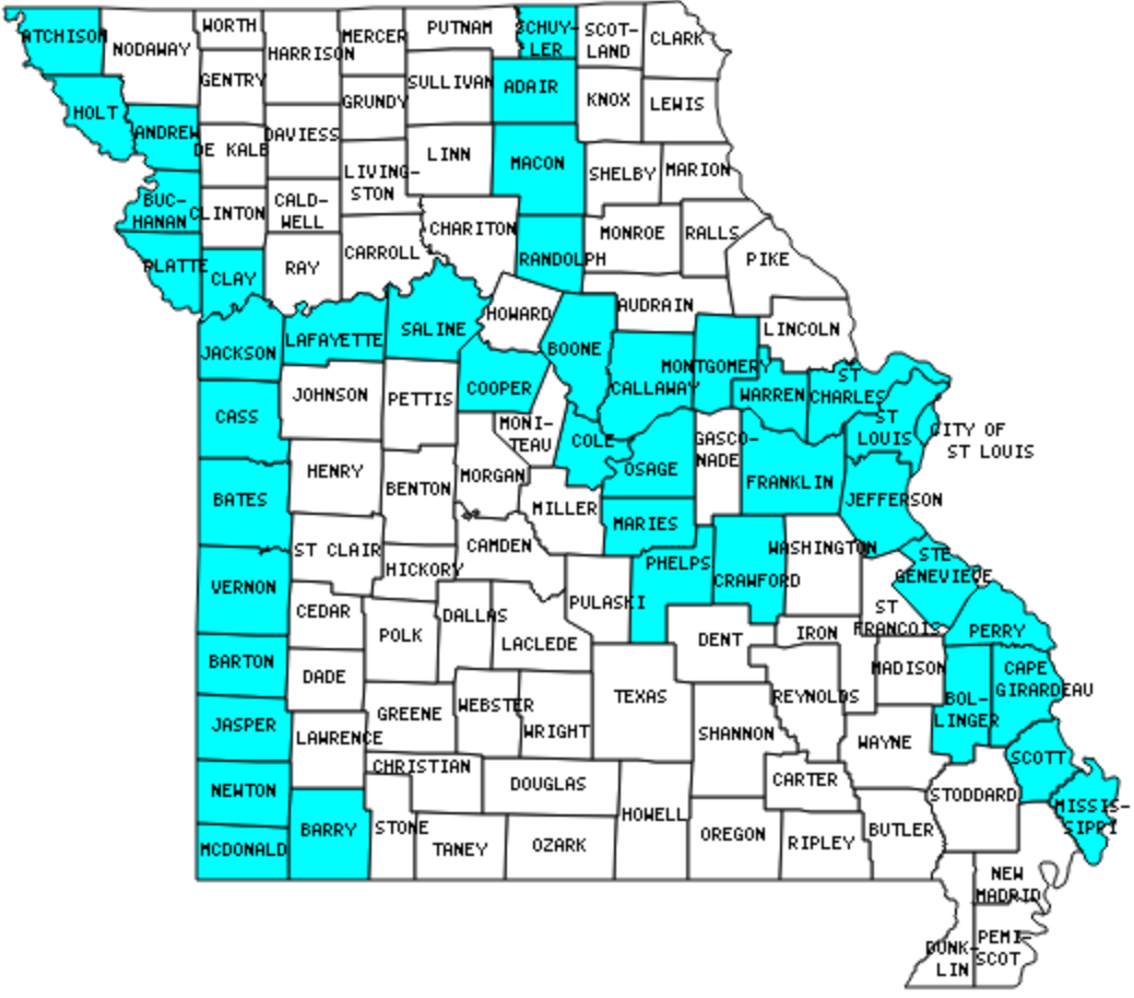 Printable Missouri County Map