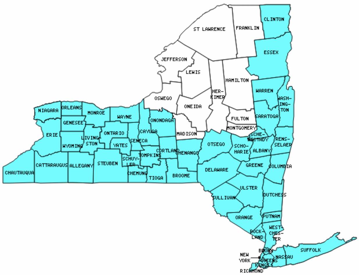 New York Counties Visited