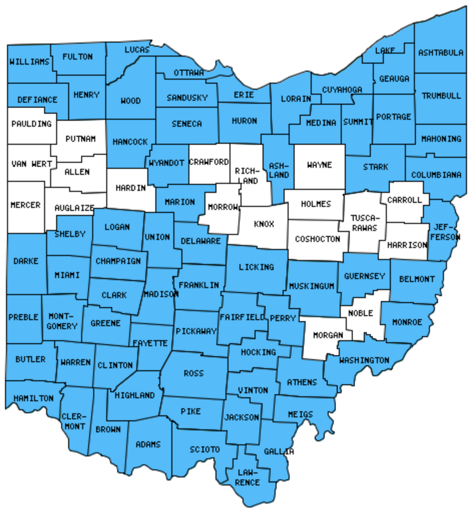 Ohio Counties Visited
