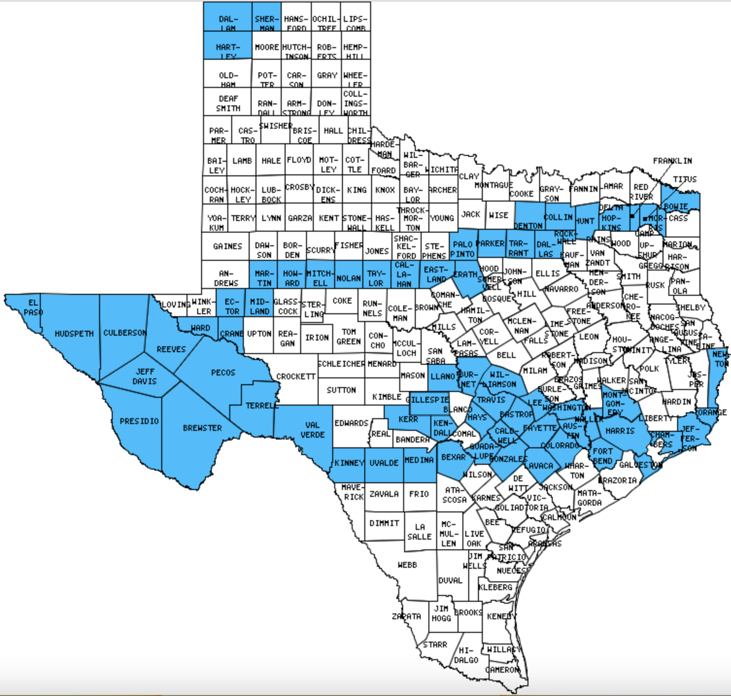 Texas Counties Visited