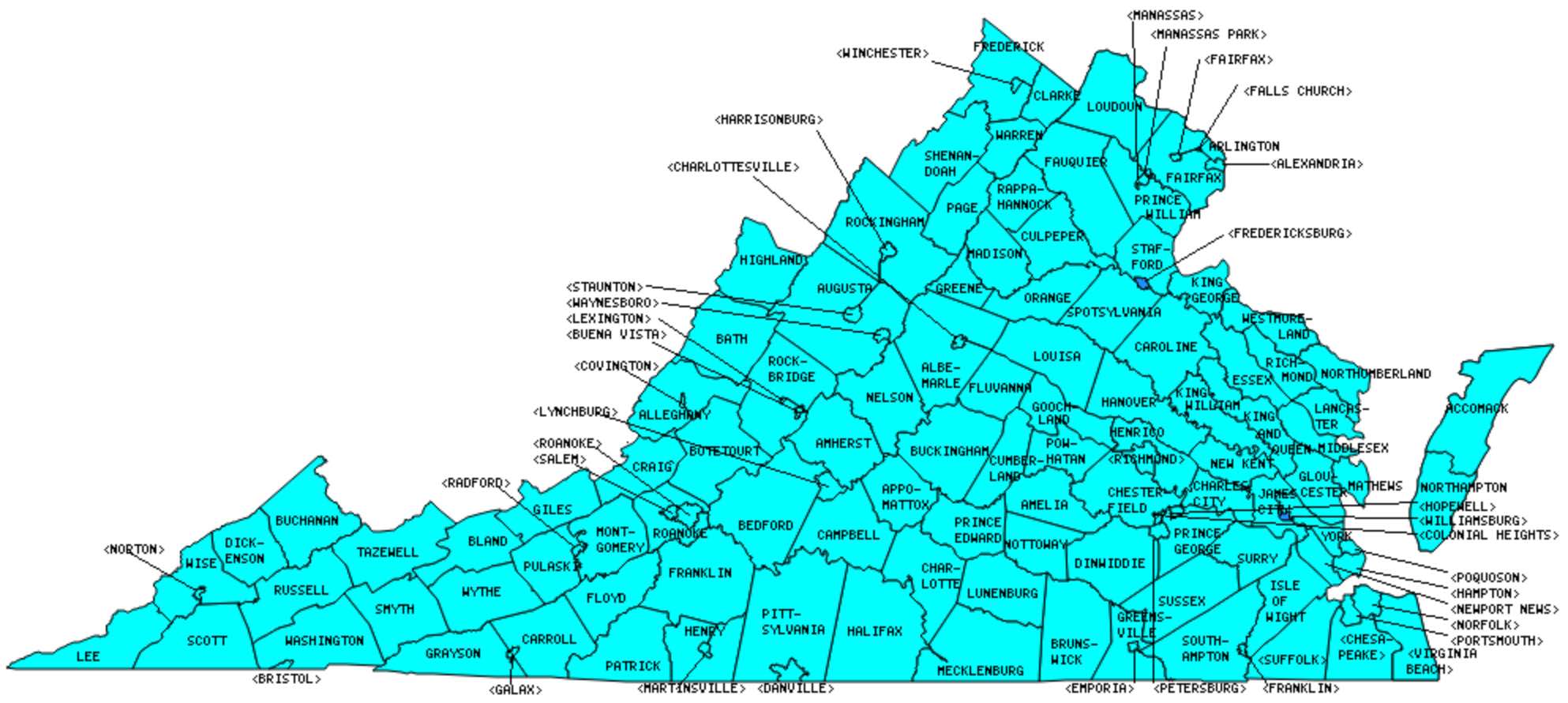 Virginia Counties Visited