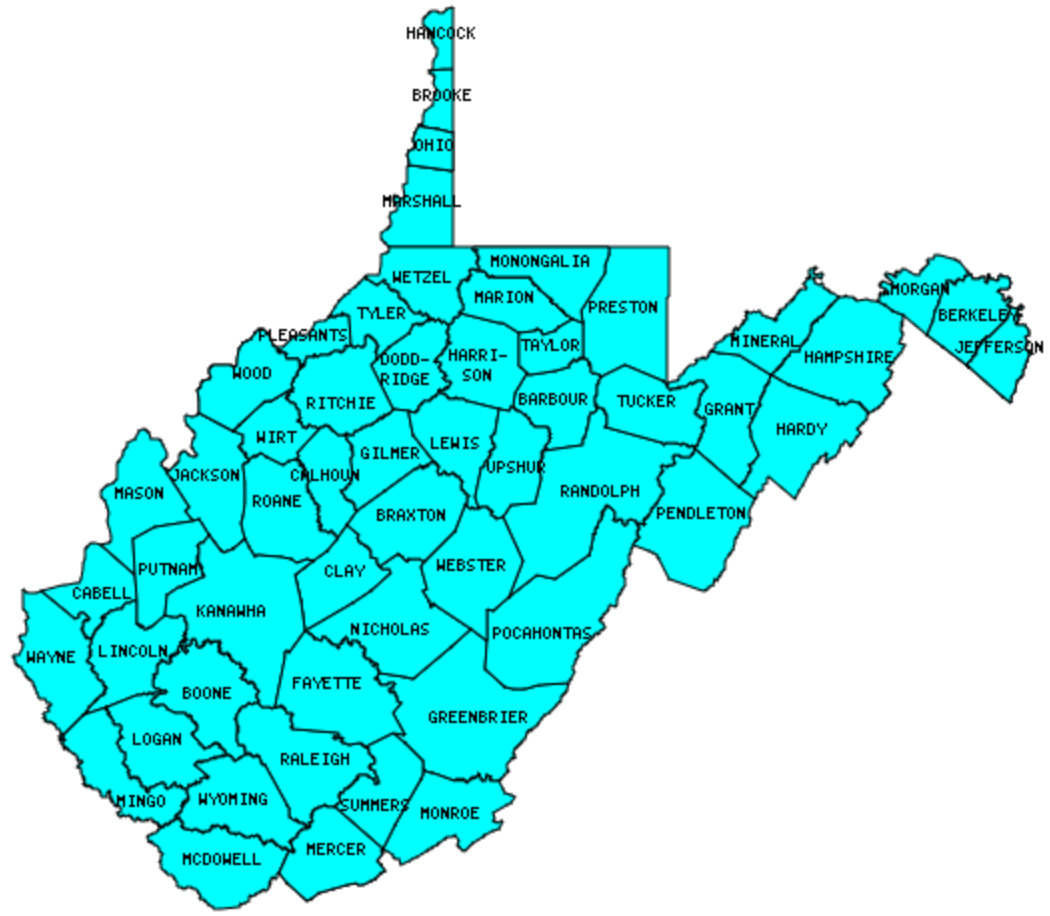 West Virginia Counties Visited