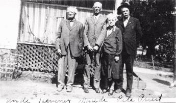 [Joshua Priest, Charles Hevener, Maude Priest and Herbert "Pete" Priest]