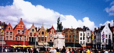Grote Markt in Brugge, Belgium
