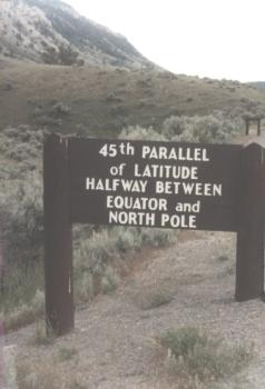45th Parallel at Yellowstone Montana. Photo by howderfamily.com; (CC BY-NC-SA 2.0)